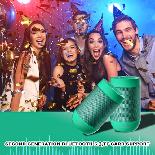 comiso Portable Bluetooth Speaker, Small Shower Speaker with IPX5 Waterproof, 360° HD Loud Sound, Wireless Stereo Pairing, Mini Speakers Support TF Card, Built-in Mic, Pocket Size for Travel Outdoors - Image 2