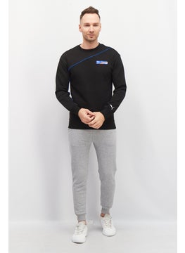 PUMA Men Sportswear Fit Crew Neck Long Sleeve Brand Logo Sweatshirt, Black  - Image 2
