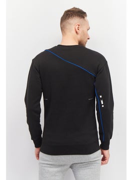 PUMA Men Sportswear Fit Crew Neck Long Sleeve Brand Logo Sweatshirt, Black  - Image 4