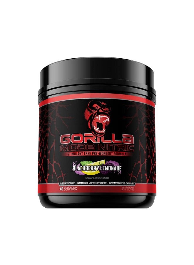 Gorilla Mind Gorilla Mode Nitric Upgraded Stimulant Free Pre-Workout - Best Tasting and Most Effective Stimulant Free Pre-Workout/Massive Pumps · Vasodilation · Power / 780 Grams (BlackBerry Lemonade) - Image 1