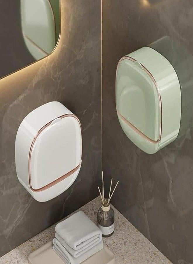 KIPSOME Soap Holder Wall Mounted, Flip-top Self Draining, Plastic, Rectangular, 11.6x11.6x4.5 cm, for Shower Bathroom (Light Green, Pack of 1) - Image 3