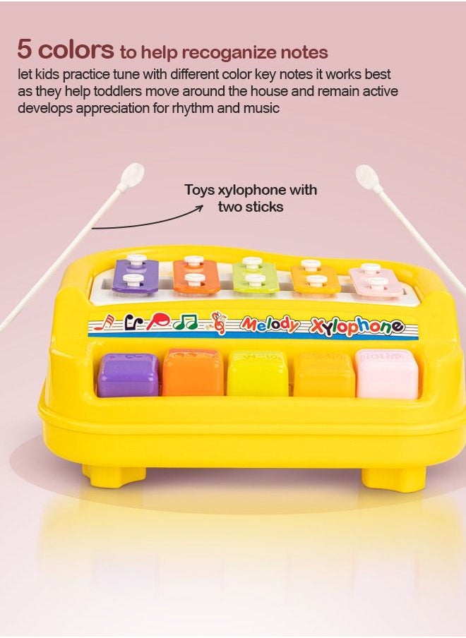 BAYBEE 2 In 1 Musical Xylophone Piano For Kids Musical Instruments For Kids With 5 Note Xylophone And Paino Toys Gift For Kids Sound Musical Toy Xylophone For Kids Toddlers 1+Years Boys Girls  - Image 5