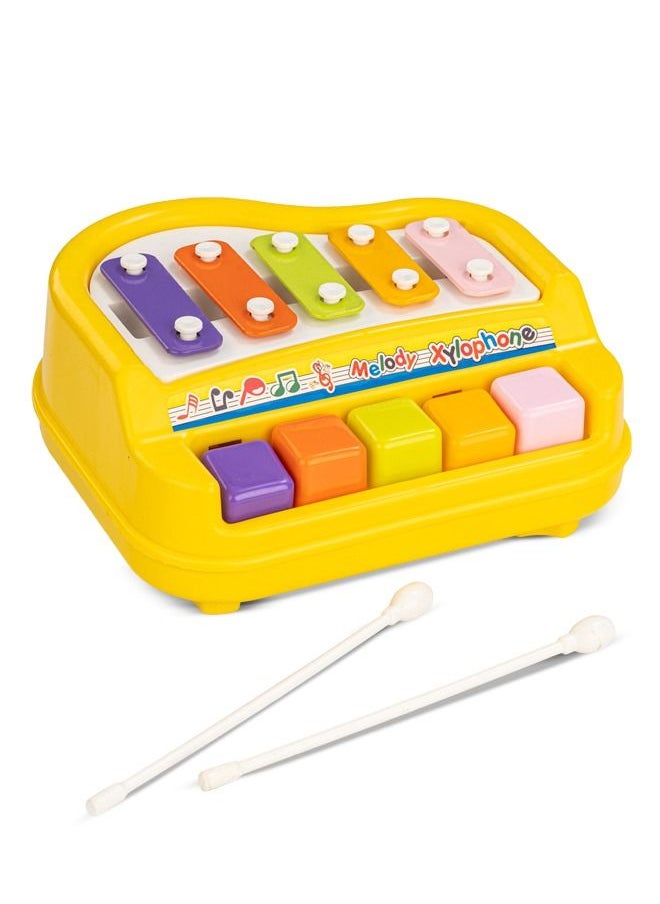 BAYBEE 2 In 1 Musical Xylophone Piano For Kids Musical Instruments For Kids With 5 Note Xylophone And Paino Toys Gift For Kids Sound Musical Toy Xylophone For Kids Toddlers 1+Years Boys Girls  - Image 1