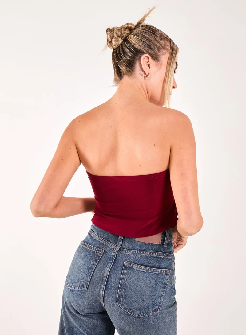 Pink Vanilla Keyhole Butterfly Bandeau Top