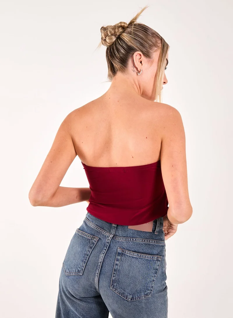 Pink Vanilla Keyhole Butterfly Bandeau Top