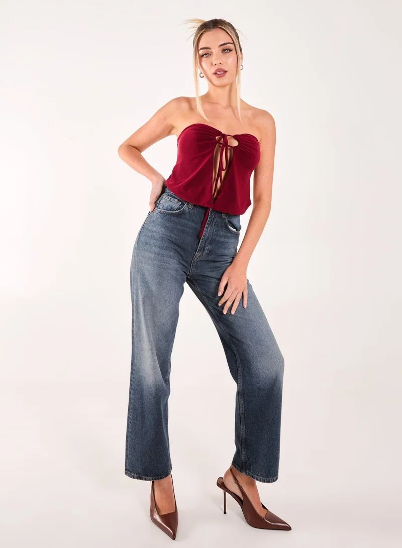 Pink Vanilla  Keyhole Butterfly Bandeau Top for Women | Best Price UAE