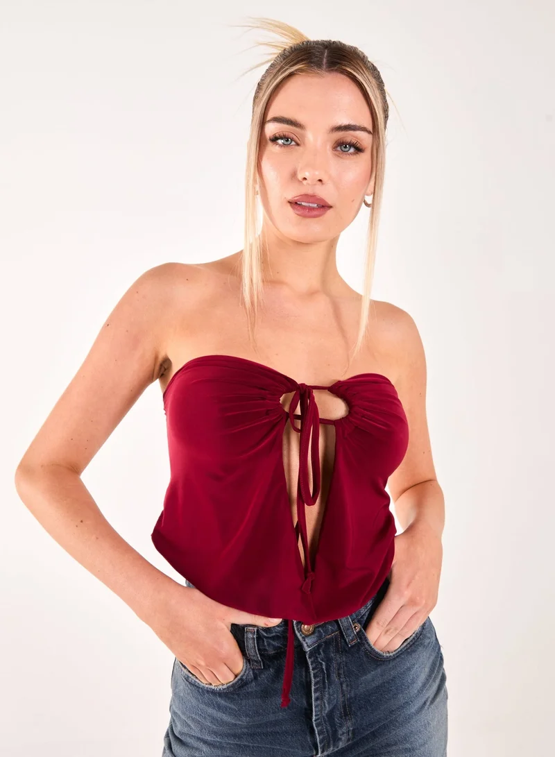 Pink Vanilla  Keyhole Butterfly Bandeau Top for Women | Best Price UAE