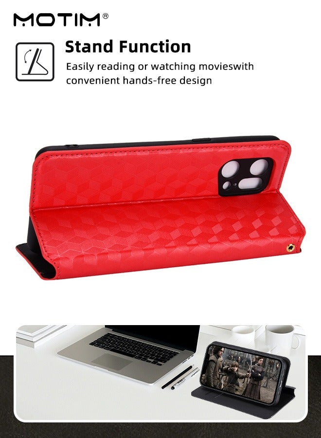 Motim Oppo Find X5/X5 Pro Phone Case Cover, Flip Leather Wallet Case with Kickstand Card Slots Holder Money Pocket, Scratch-resistant Shockproof Cover  - Image 3
