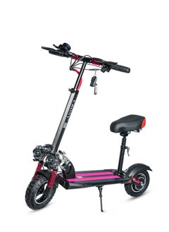 Crony V10 Fast Speed E-Scooter 1200w Motor 48v/12ah,45-68km/Mh 10"Off-Road Tires,Dual Suspension/Hydraulic Disc Brakes E-Bike, Triple Led Headlamps, All-Terrain, Easy Foldable, Portable Commuter Electric Scooter For Adults & Kids, 120kg Load Skateboard E-Bike, 21kg Aluminum Frame, Urban Mobility Tool，Red  - Image 1