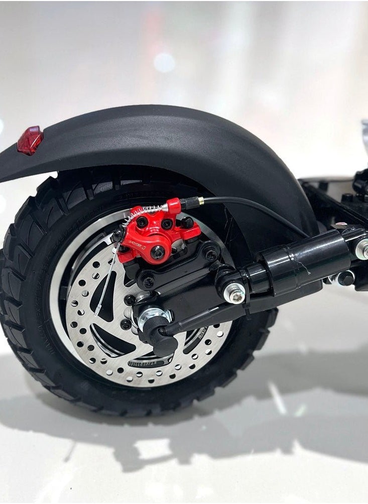 Crony - V10 Fast Speed E-Scooter 1200w Motor 48v/12ah,45-68km/Mh 10"Off-Road Tires,Dual Suspension/Hydraulic Disc Brakes E-Bike, Triple Led Headlamps, All-Terrain, Easy Foldable, Portable Commuter Electric Scooter For Adults & Kids, 120kg Load Skateboard E-Bike, 21kg Aluminum Frame, Urban Mobility Tool，Red - Image 1