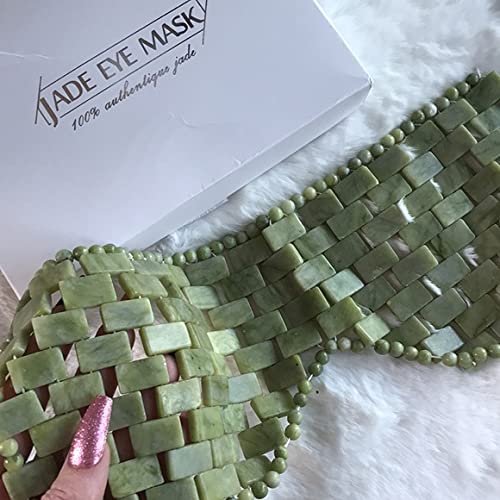 Getmecraft Jade Stones Eye Mask Jade Stone Facial Sleeping Eye Mask Handheld Massager For Relaxing Swollen, Puffy, Tired Eyes By Anti-Aging Hot & Cold Massage Therapy Blindfold - Image 3