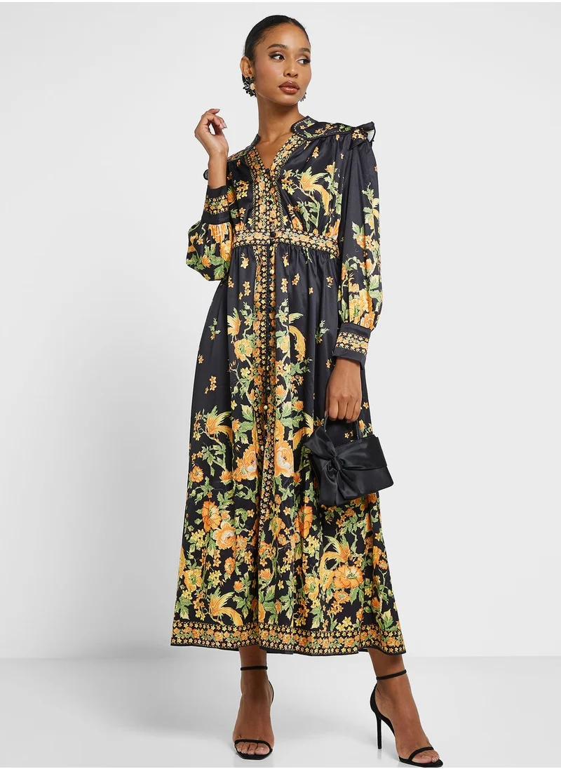 Khizana V Neck Printed Dress