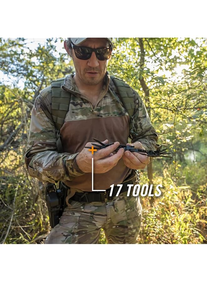 Gerber Truss 17 In 1 Edc Needle Nose Pliers Multi Tool Includes Pocket Knife Screwdriver And Bottle Opener Accessories Gifts For Men Fishing And Camping Black With Molle Sheath - Image 3