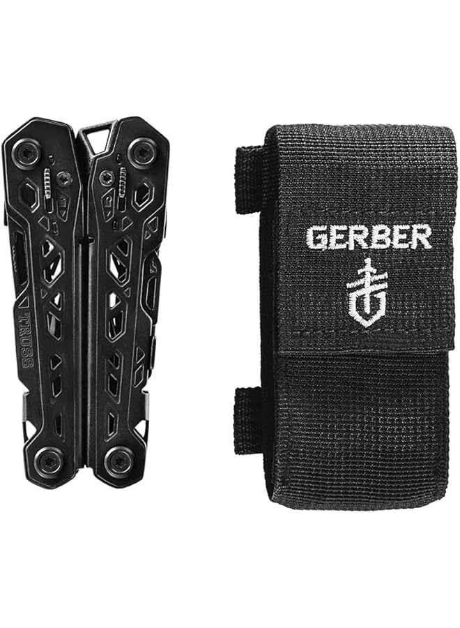 Gerber Truss 17 In 1 Edc Needle Nose Pliers Multi Tool Includes Pocket Knife Screwdriver And Bottle Opener Accessories Gifts For Men Fishing And Camping Black With Molle Sheath - Image 2