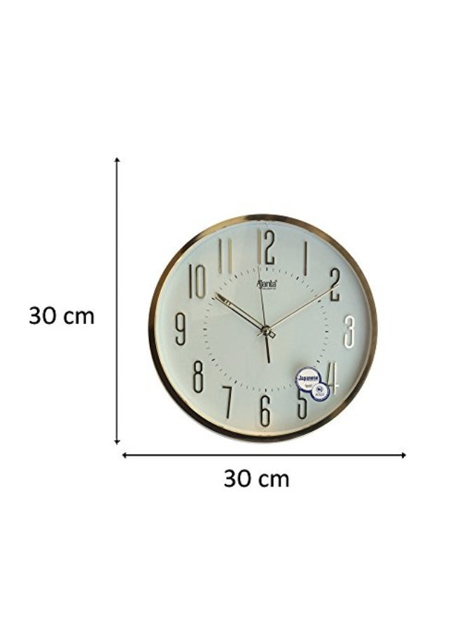 Ajanta 2757 Plastic Abstract Round Wall Clock – White | 30.3 cm x 30.3 cm x 4.5 cm | Silent Sweep Mechanism | Modern Abstract Design | Battery Operated - Image 2