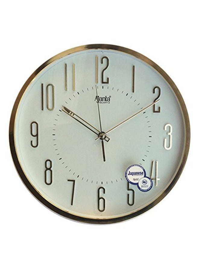 Ajanta 2757 Plastic Abstract Round Wall Clock – White | 30.3 cm x 30.3 cm x 4.5 cm | Silent Sweep Mechanism | Modern Abstract Design | Battery Operated - Image 1