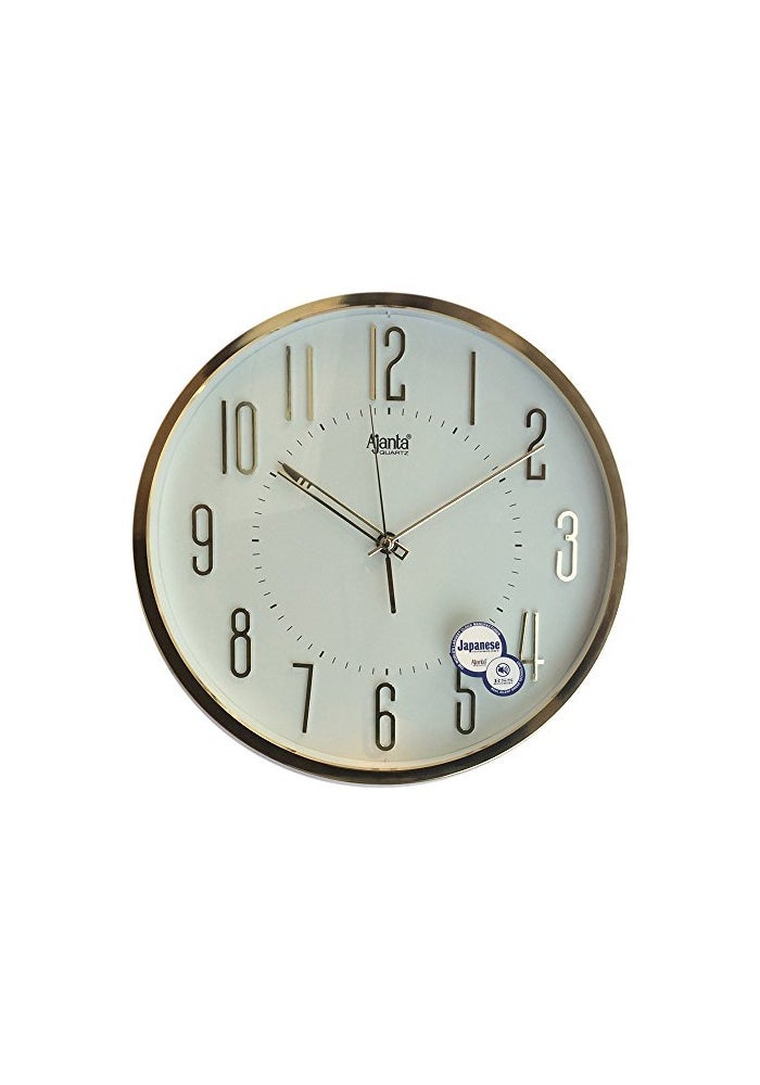 Ajanta 30.3 cm White Abstract Round Wall Clock | Silent Quartz Movement | Plastic Frame | Home & Office Décor | AA Battery Included - Image 2