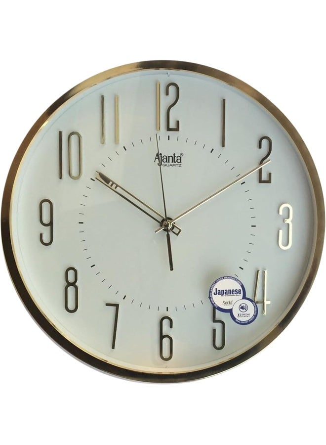 Ajanta 30.3 cm White Abstract Round Wall Clock | Silent Quartz Movement | Plastic Frame | Home & Office Décor | AA Battery Included - Image 1