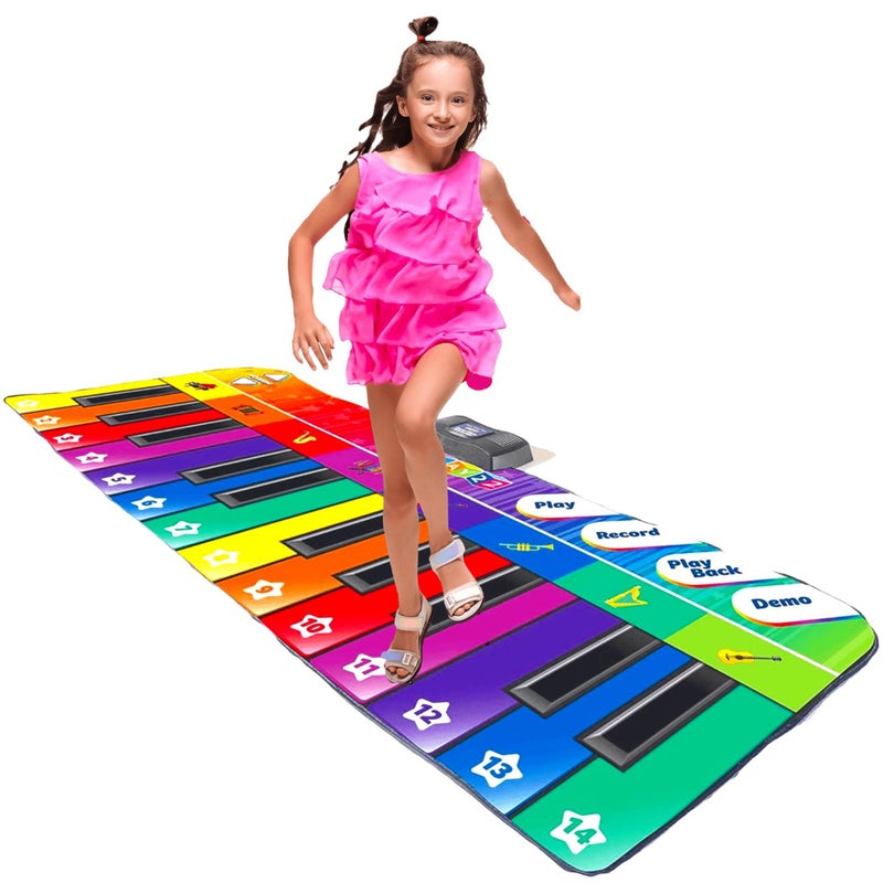 Play22 6 ft Floor Piano Mat for Toddlers  Giant Piano Playmat 24 Keys 8 Musical Instruments Adjustable Vol Built in Songs Record  Playback  Best Musical Toy Gift for Boys  Girls Ages 310 - Image 2
