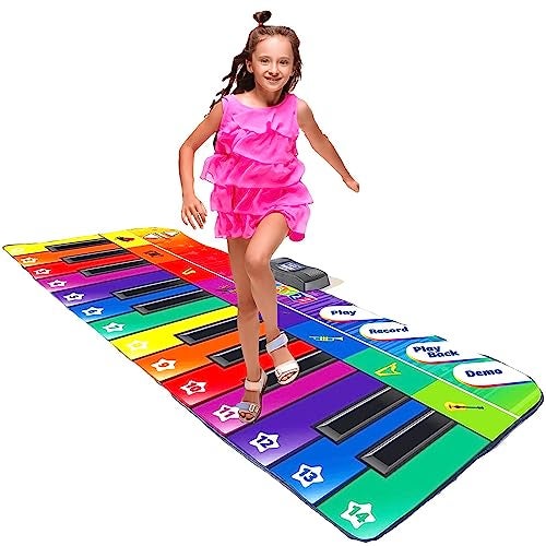 Play22 6 ft Floor Piano Mat for Toddlers  Giant Piano Playmat 24 Keys 8 Musical Instruments Adjustable Vol Built in Songs Record  Playback  Best Musical Toy Gift for Boys  Girls Ages 310 - Image 1