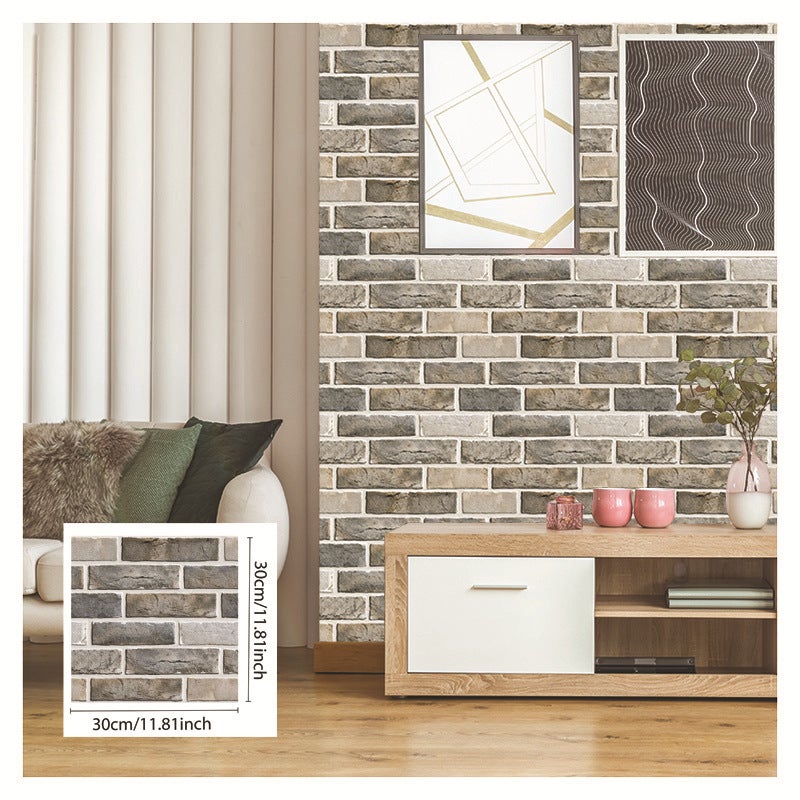 3D Self-Adhesive Wall Stickers Three-Dimensional Pvc Waterproof Thickened Renovation Background Decoration Simulation Exclusive - Image 1