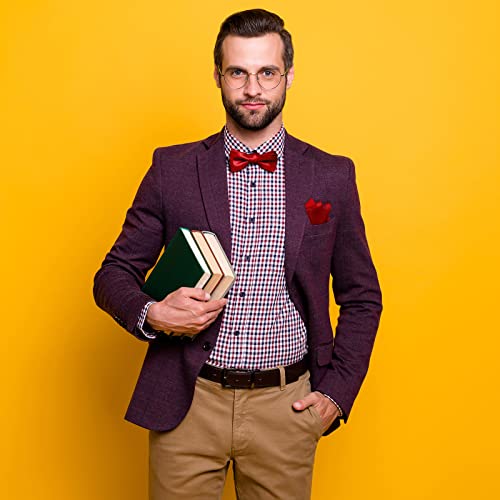 SATINIOR 24 Pcs Pre Tied Bow and Tie Pocket Square Set 12 Solid Color Adjustable Bowtie 12 Satin Handkerchief for Men Boys(Fresh Colors) - Image 4