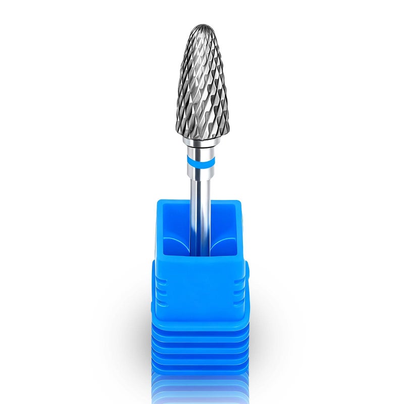 Fantexy 3/32" Carbide Nail Drill Bit - Remove Acrylic Hard Gels Quickly and Safely,Professional Cone Tungsten Drill Bits Set Nail File Acrylic for Manicure,Pedicure,Cuticle Cleaner (Medium - M) - Image 1