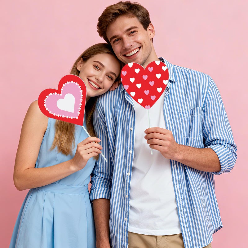 ARQRHTLY Valentineâ€™s Day Decorations Tree Ornaments, 12 Pcs Large Red Pink White Cute Candy Heart San Valentine Tree Picks Ornaments for Valentine Wedding Anniversary Home Decor - Image 5
