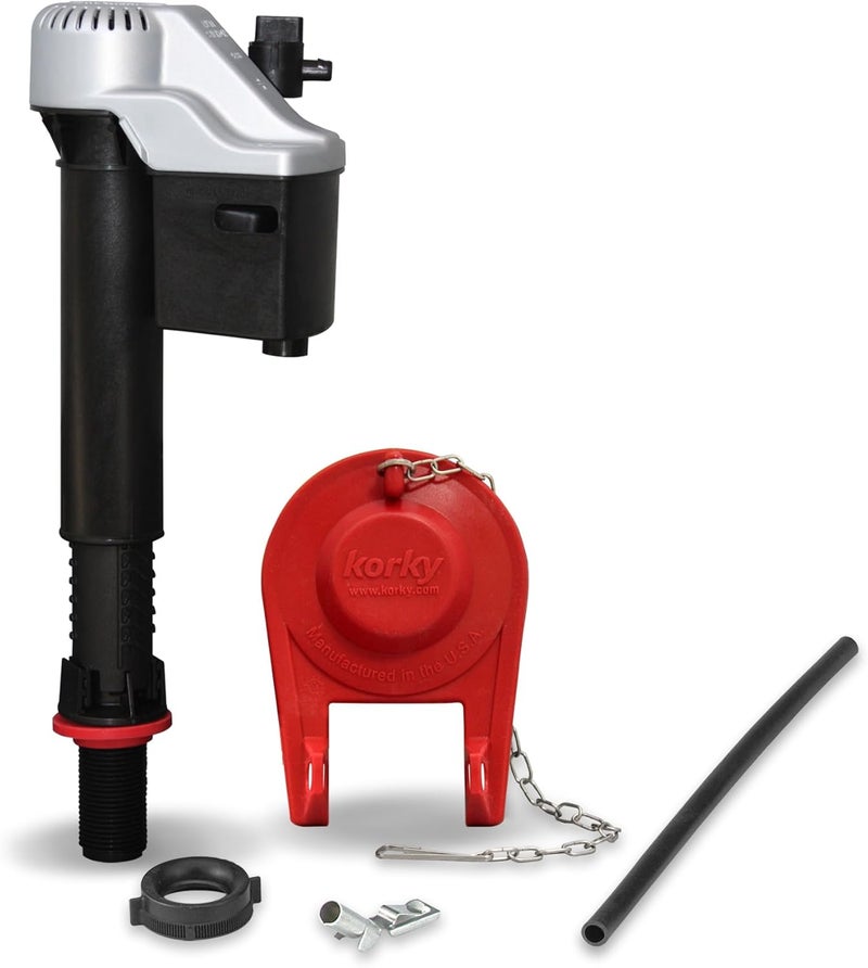 Korky Korky 818MP QuietFILL Platinum Universal Toilet Fill Valve  2 Toilet Flapper Kit Silver  - Image 1