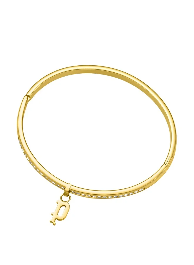 POLICE Hang Gold Plated Ladies Bangle With Crystals 60x50MMPEJLG0003401