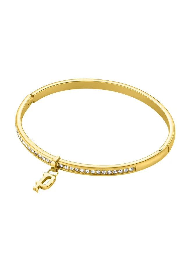 POLICE Hang Gold Plated Ladies Bangle With Crystals 60x50MMPEJLG0003401