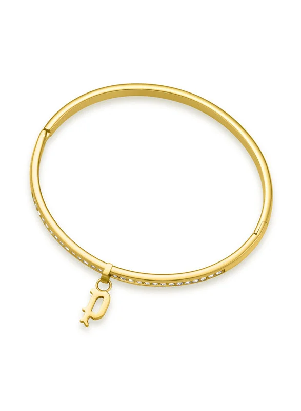 POLICE Hang Gold Plated Ladies Bangle With Crystals 60x50MMPEJLG0003401