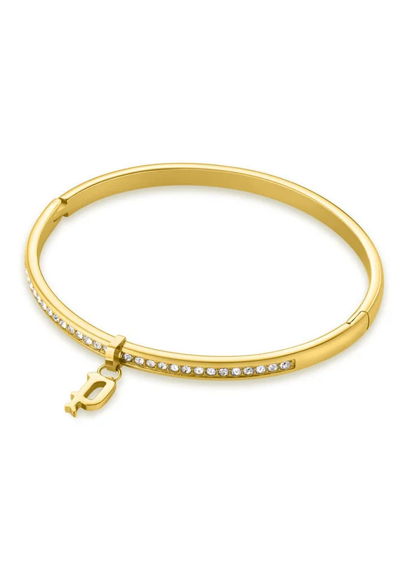 POLICE Hang Gold Plated Ladies Bangle With Crystals 60x50MMPEJLG0003401
