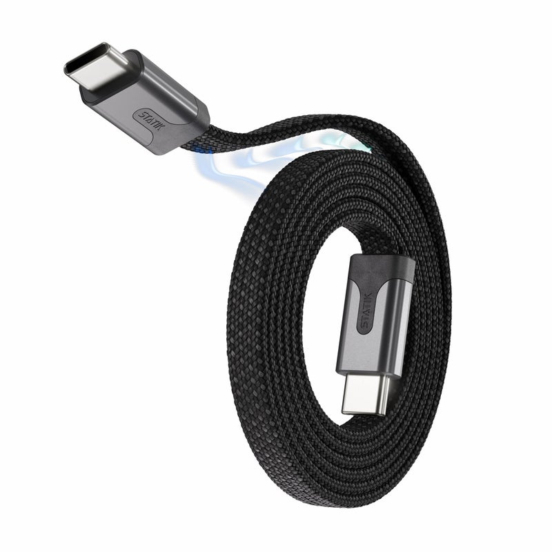 Statik MagStack Slim Pro - USB C to USB C Cable, Magnetic Anti Tangle Flat Type C Charger Fast Charging Cord, Magnetic Charging Cable, Compatible with iPhone, iPad & Android, 100W 3FT - Image 1