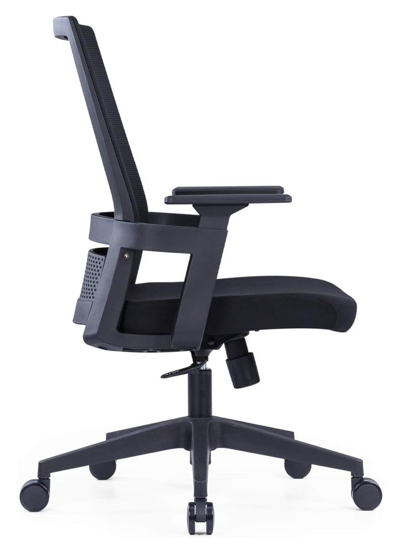 Kaliber - Kaliber OptiComfort Mid Back Chair - Ergonomic Mesh Office Chair with Adjustable Lumbar Support, Molded Foam Seat, and Nylon Glass Fiber Frame - Image 1