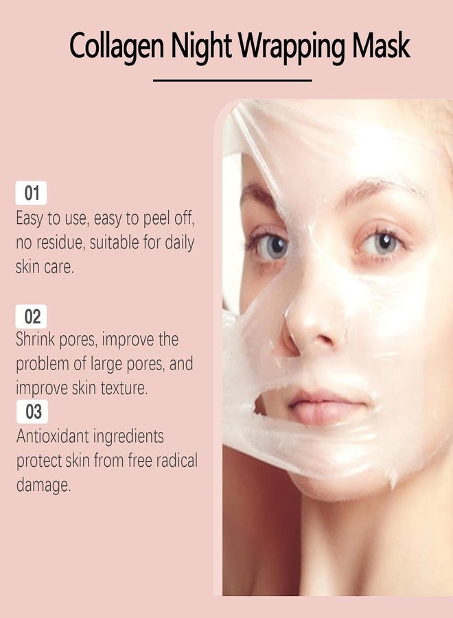 IYUWE YURI Collagen Mask, 2PCS Collagen Night Wrapping Mask, Peel Off Overnight Facial Mask, Hydrating Face Mask for Skin Care, Easy Peel Sleeping Mask for Women & Teen Girls, 2.54 fl.oz Each - Image 3
