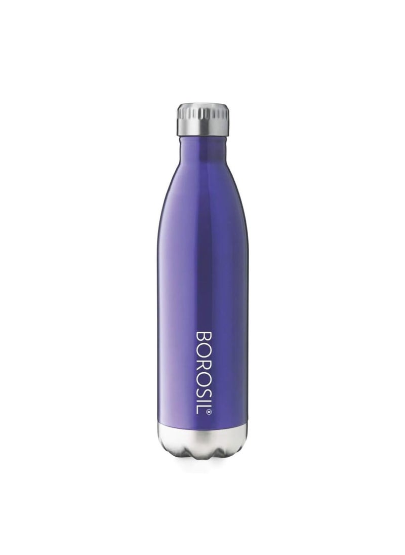 BOROSIL Borosil Hydra Bolt Trans Blue 750 ml Stainless Steel Water Bottle | Double Wall Vacuum Insulated Flask | 24 Hours Hot and Cold | Bottle for Office, Gym, School  - Image 1