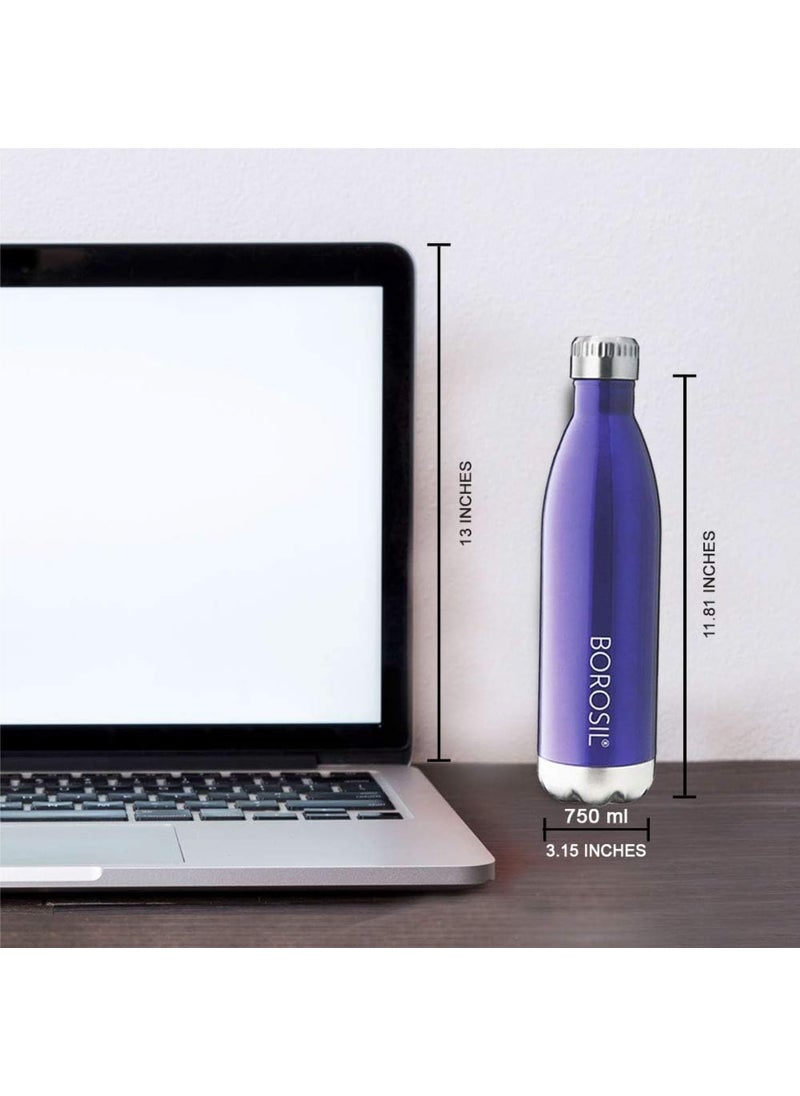BOROSIL Borosil Hydra Bolt Trans Blue 750 ml Stainless Steel Water Bottle | Double Wall Vacuum Insulated Flask | 24 Hours Hot and Cold | Bottle for Office, Gym, School  - Image 4