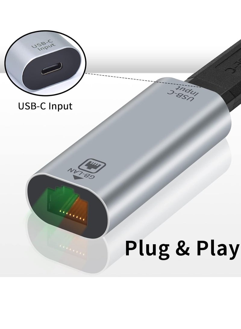 SYOSI USB C to Ethernet Adapter Gigabit RJ45 Female to USB C Female Adapter USB C to RJ45 Adapter Up to1000/100/10Mbps Ethernet LAN Network Adapter Compatible for iPad MacBook Pro 1Pack - Image 5