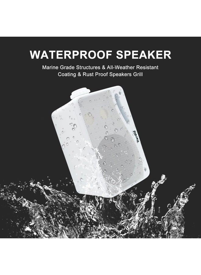 Herdio 3.5" Outdoor Bluetooth Speakers Wired Waterproof, 200W 3 Way Upgrade Premium Wall Mount Speakers, Durable Mountable Loud Sound System for Patio Indoor Deck Garage (White Pair) - Image 4