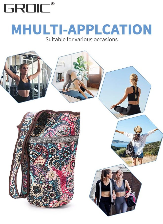 GROIC Yoga Mat Bag with Large Size Pocket，Multipurpose and Beautiful Bag,Yoga Mat Carrier Tote, Holds More Yoga Accessories  - Image 5