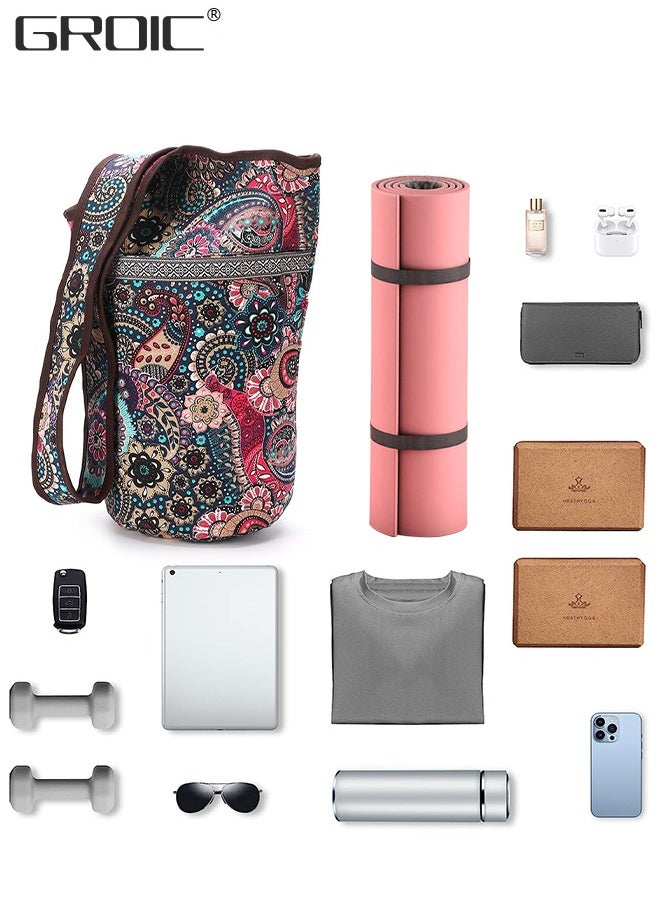 GROIC Yoga Mat Bag with Large Size Pocket，Multipurpose and Beautiful Bag,Yoga Mat Carrier Tote, Holds More Yoga Accessories  - Image 4