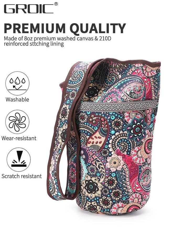 GROIC Yoga Mat Bag with Large Size Pocket，Multipurpose and Beautiful Bag,Yoga Mat Carrier Tote, Holds More Yoga Accessories  - Image 3