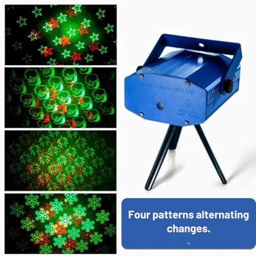 One94Store Christmas Laser Light Projector | Red & Green LED Laser with 12 Designs | Moving Pattern Projector with Tripod Stand, USB Cable & Adapter | for Home, Party & Festival Decoration - Image 4