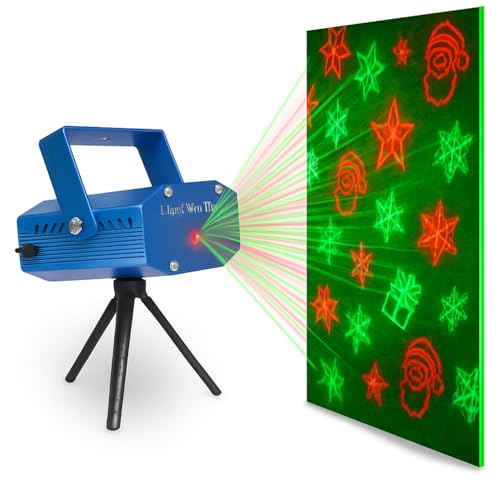 One94Store Christmas Laser Light Projector | Red & Green LED Laser with 12 Designs | Moving Pattern Projector with Tripod Stand, USB Cable & Adapter | for Home, Party & Festival Decoration - Image 1