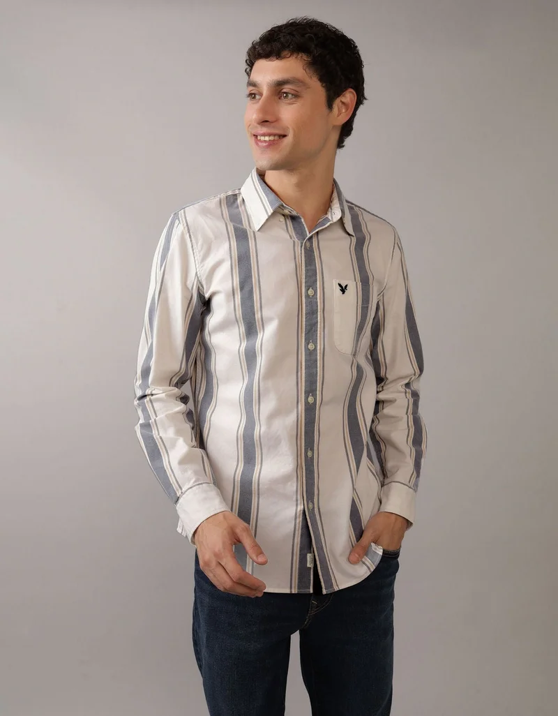 AE Striped Slim Fit Oxford Button-Up Shirt