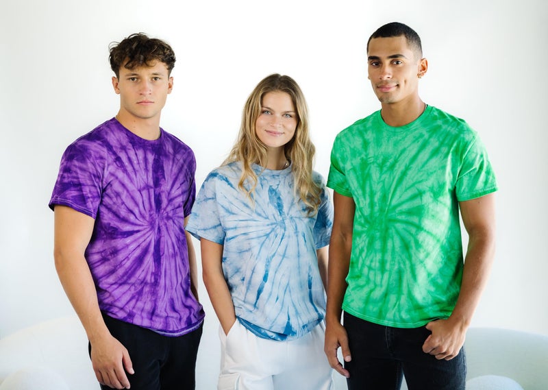 Colortone 100% Cotton Spider Tie Dye T-Shirt for Women and Men, 3X-Large, Spider Baby Blue - Image 3
