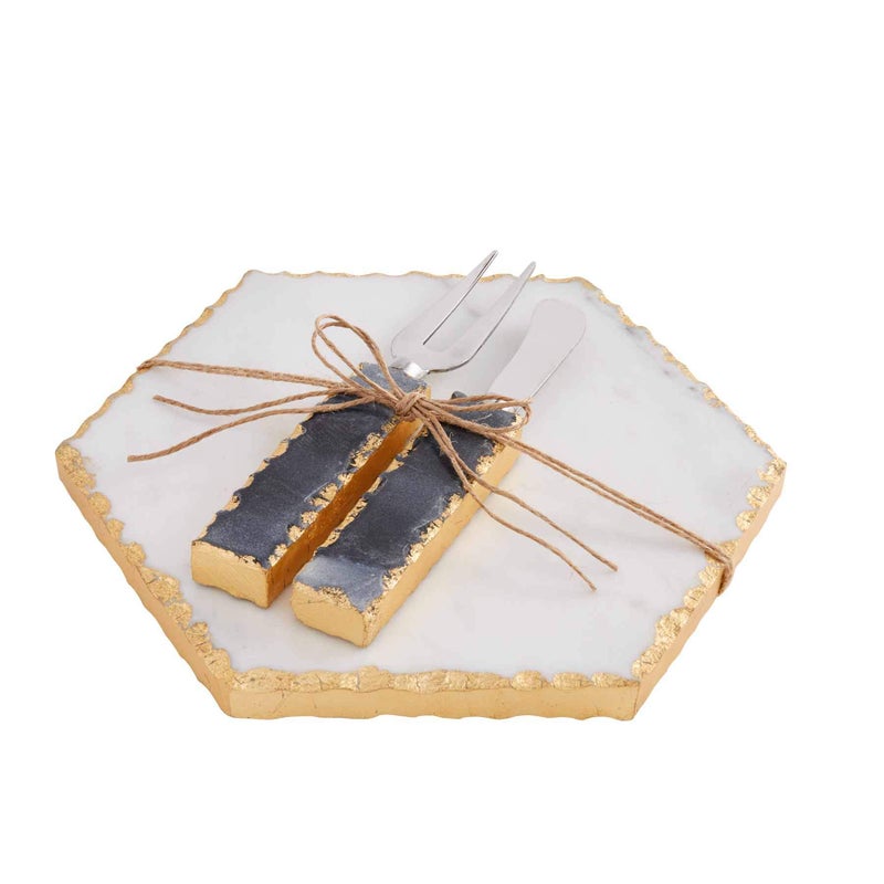 mud pie Mud Pie Marble Cheese 3 Piece Set White board 8 x 8  utensils 7 41100042 