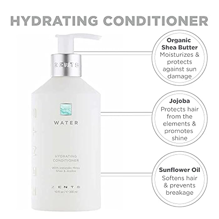 Zents Moisturizing Conditioner, Color Safe and Sulfate-Free with Organic Shea Butter & Jojoba Oil for All Hair Types, 10 fl oz - Image 5