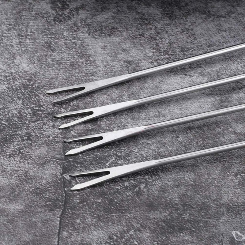 Appetizer Forks 8pcs Fondue Forks Stainless Steel Fruit Forks Barbecue Fork with Heat Resistant Handle for Chocolate Cheese Meat Marshmallows Tasting Forks - Image 3